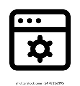 Gear inside página web, concepto icono de configuración de Sitio web, gestión de páginas web