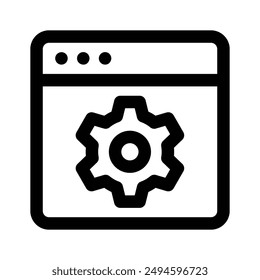 Gear inside webpage, concept icon of website setting, webpage management