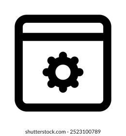 Gear inside webpage, concept icon of website setting, webpage management