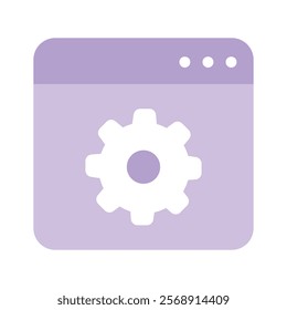 Gear inside webpage, concept icon of website setting, webpage management