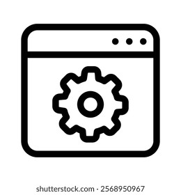 Gear inside webpage, concept icon of website setting, webpage management