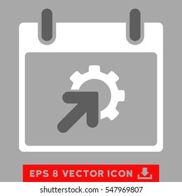 Gear Integration Calendar Day icon. Vector EPS illustration style is flat iconic bicolor symbol, dark gray and white colors.