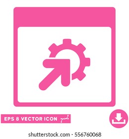Gear Integration Calendar Page icon. Vector EPS illustration style is flat iconic symbol, pink color.