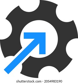 Gear integration vector illustration. Flat illustration iconic design of gear integration, isolated on a white background.