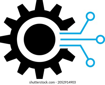 Gear interface icon with flat style. Isolated vector gear interface icon illustrations, simple style.