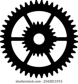 A gear isolated vector silhouette icon