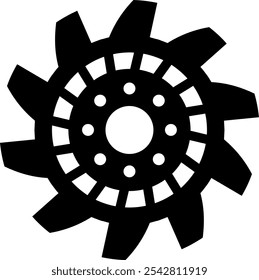 A gear isolated vector silhouette icon