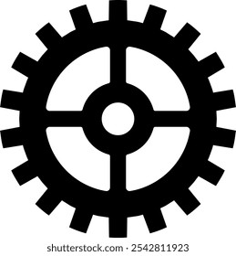 Un icono de silueta de Vector aislado de engranajes