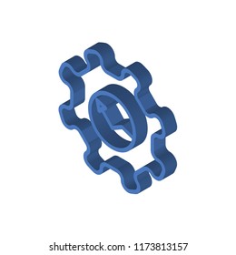 Gear isometric left top view 3D icon