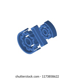 Gear isometric left top view 3D icon