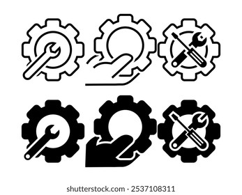 Gear with kidney icons. Vector illustration.
