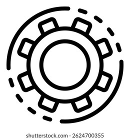 Icono de interfaz del kit de engranajes. Icono del Vector de la interfaz del kit del engranaje del esquema para el Diseño web aislado en fondo blanco
