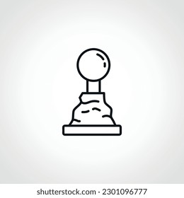 icono de la línea del pomo del engranaje. icono de la línea del selector de velocidad. icono de línea manual de la caja de cambios.