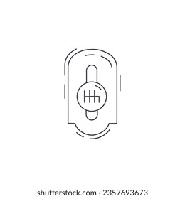 gear knob line icon. speed shifter line icon. manual gearbox thin line icon.