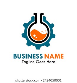 Gear lab design logo template illustration