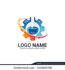 Gear lab industry logo design. Editable logo design