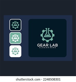 gear with lab logo design template