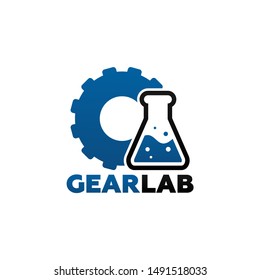 Gear Lab Logo Template Design Vector, Emblem, Design Concept, Creative Symbol, Icon