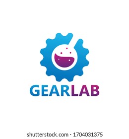 Diseño de la plantilla de logotipos del laboratorio de engranajes