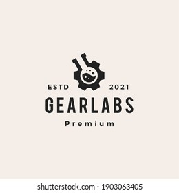 gear labs hipster vintage logo vector icon illustration