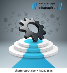  Gear, ladder stair icon Vector eps 10