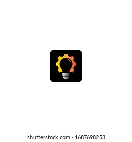 Gear Lamp logo template icon design