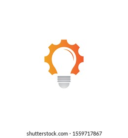 Gear lamp logo template vector icon design