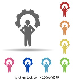 gear, leader, setting, business multi color style icon. Simple glyph, flat vector of business icons for ui and ux, website or mobile application
