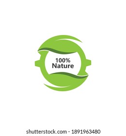 plantilla de diseño de ilustración de iconos vectoriales de hoja de engranaje 100%
