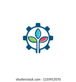 gear and leaf logo
