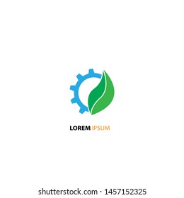 Gear and leaf logo concept. modern design. vector illustration