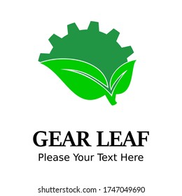 Gear leaf logo design template illustration