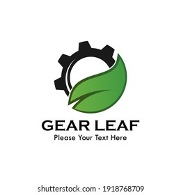 Gear leaf logo template illustration
