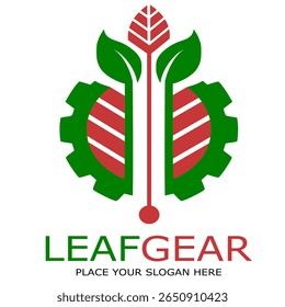 Gear leaf technology logo template design Vector Image
