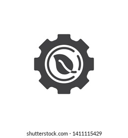 Gear leaf vector icon. Nature Industry filled flat sign for mobile concept and web design. Eco gear glyph icon. Symbol, logo illustration. Vector graphics