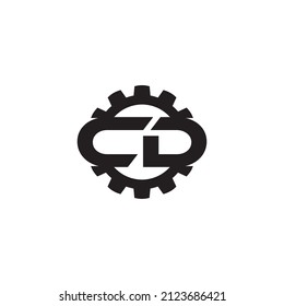 concepto de diseño del logotipo del CD de la carta de engranajes.