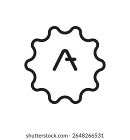 Gear letter a icon. Modern vector icon with letter A in gear; great for education tech.