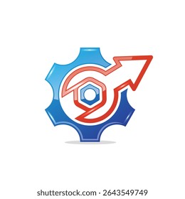 gear letters abstract logo modern style
