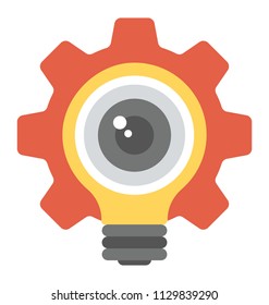 
Gear light bulb with eyeball, solution symbol 
