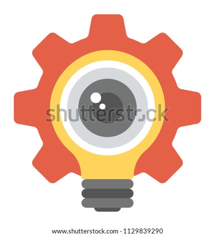 
Gear light bulb with eyeball, solution symbol 
