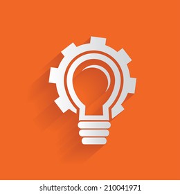 Gear light bulb,clean vector