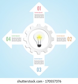 Gear and lightbulb infographic design template, VECTOR, EPS10