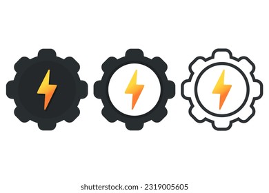 Gear lightning icon. illustration vector