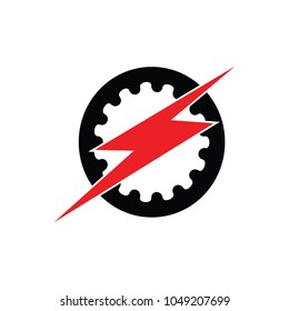 Gear With Lightning Logo