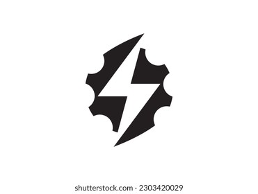 gear with lightning logo design. simple creative repair electronic symbol vector.