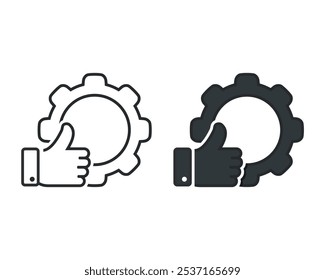 Engranaje con el icono del gusto. Ilustración vectorial