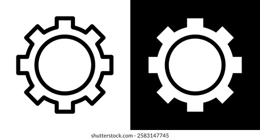 gear line and glyph icon, outline and glyph vector sign, linear and glyph style pictogram isolated on white and black. labour symbol, logo, icon, illustration