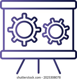 Gear Line Gradient Icon Design