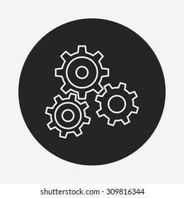 Settings Gear Logo Black Line Doodle Stock Vector (Royalty Free) 1714207885