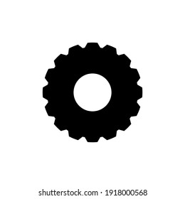 Icono de la línea de engranajes en negro, de estilo plano, aislado en fondo blanco. Concepto de trabajo. Logo del mecanismo. Símbolo de máquina. Para aplicaciones, diseño gráfico, sitio Web, IU, ux. EPS vectorial 10